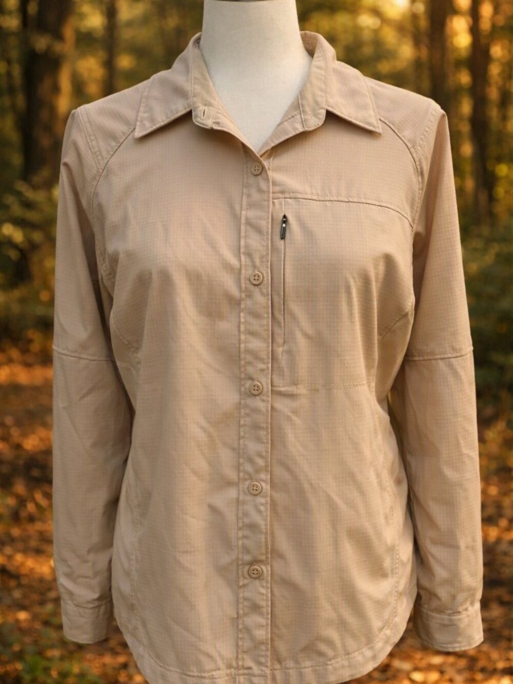 Columbia Omni-Shade Sun Protection Long Sleeve Shirt Hiking Fishing Boating - Picture 2 of 13